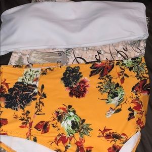 Bandeau bikini with high rise bottom